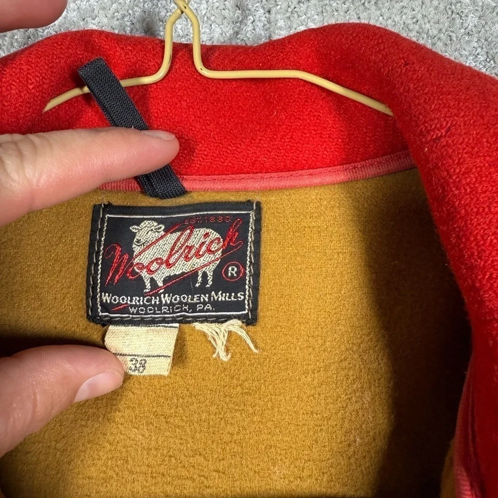 Vintage Woolrich Woolen Mills 1950s Mens Red Hunting Jacket Mens Size 38